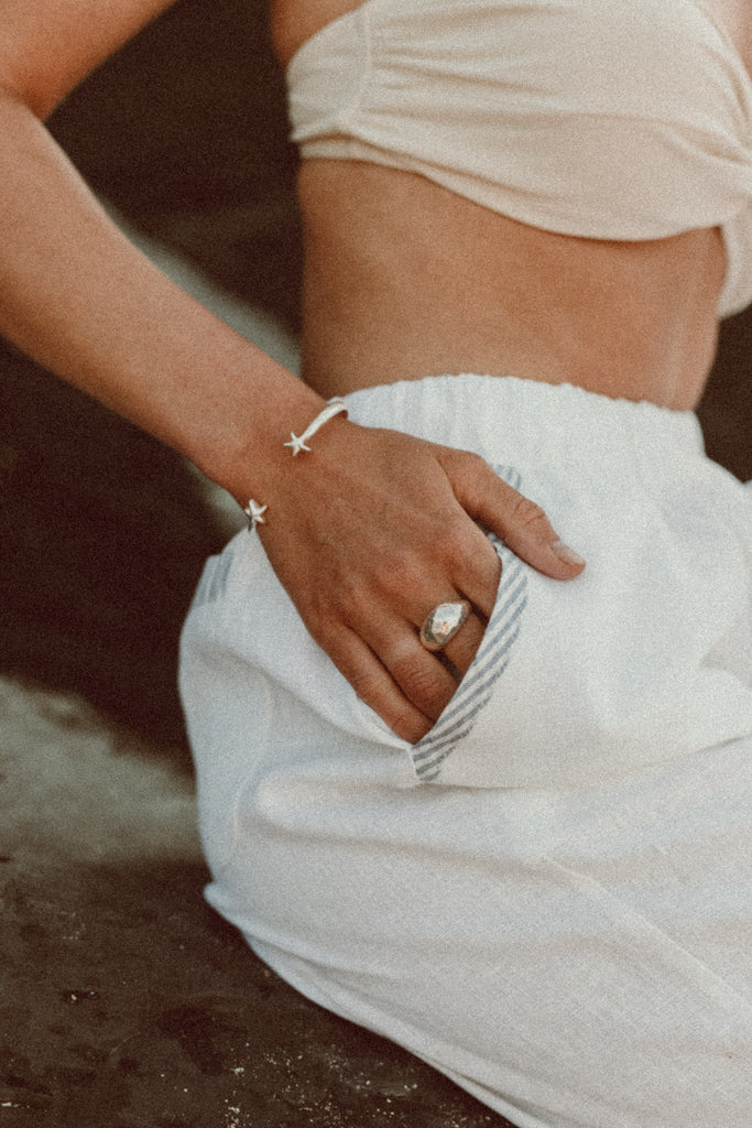 Bold and beachy starfish bangle from Alula Collections Jewellery, designed in the UK.