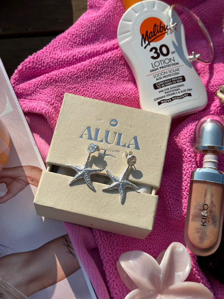 Alula Luxe starfish earrings in 925 sterling silver – bold ocean-inspired statement earrings, originating in Salcombe, Devon by Alula Collections Jewellery. est.2016