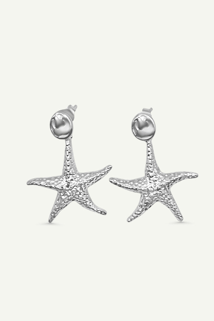 Alula Luxe starfish earrings in 925 sterling silver – bold ocean-inspired statement earrings, originating in Salcombe, Devon by Alula Collections Jewellery. est.2016